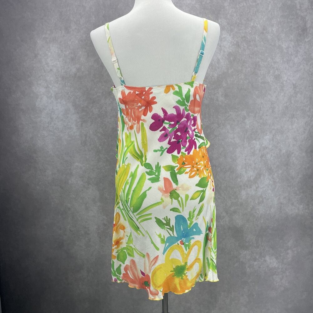Jams World Womens Sm Summer Garden Layered Ruffle Dress Floral Hawaiian Resort - Picture 3 of 9
